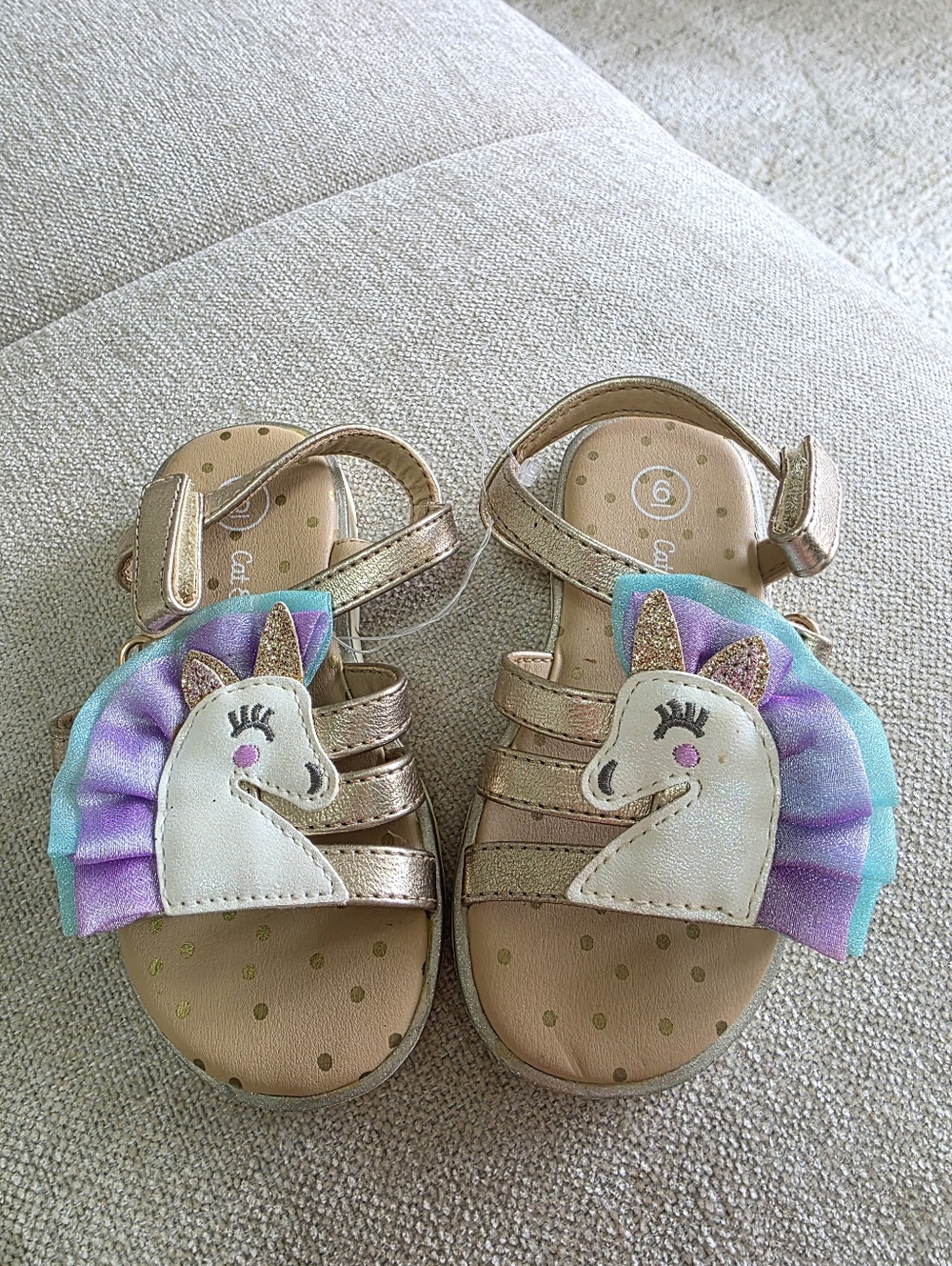 Baby Girl Unicorn Sandals Size 6